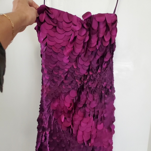 ROBERTO CAVALLI Silk Plum Sequin Corset Dress Size 42 US 6 - Picture 7 of 11